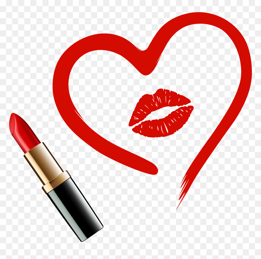 Lipstick Heart Vector, HD Png Download - lipstick png