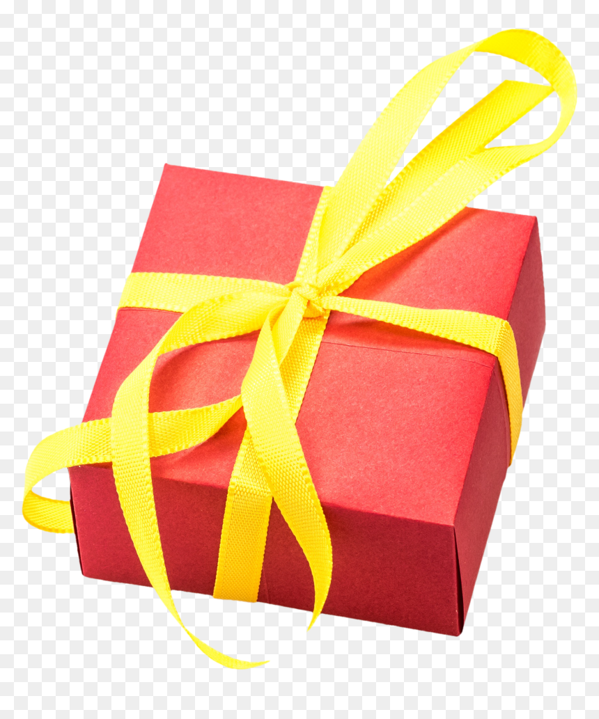 Red Box With Yellow Ribbon, HD Png Download - gift png