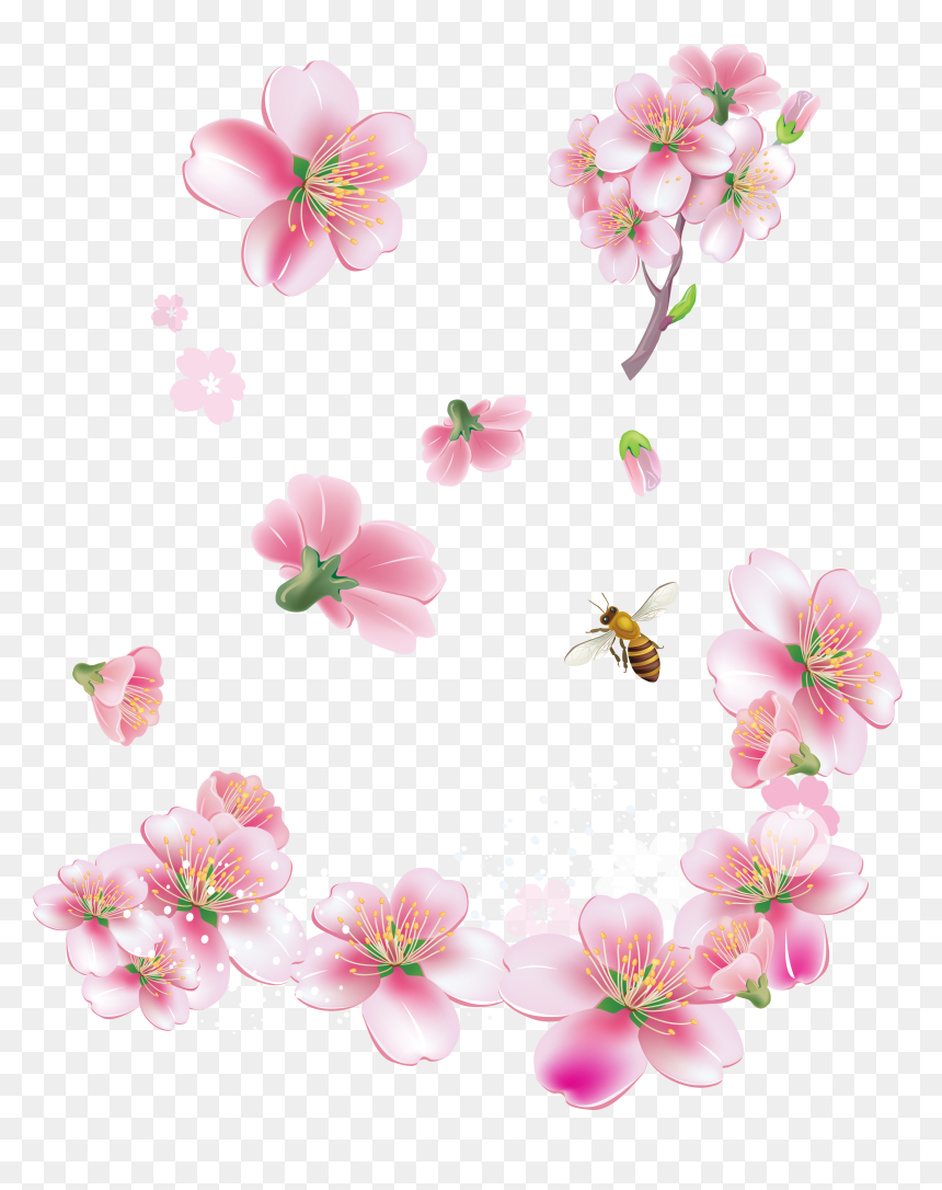 Pink Flowers Png, Transparent Png - spring png
