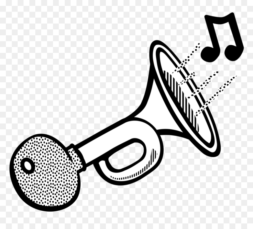 Horn Black And White, HD Png Download - air horns png