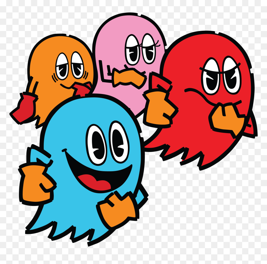 Cartoon, HD Png Download - pacman blue ghost png