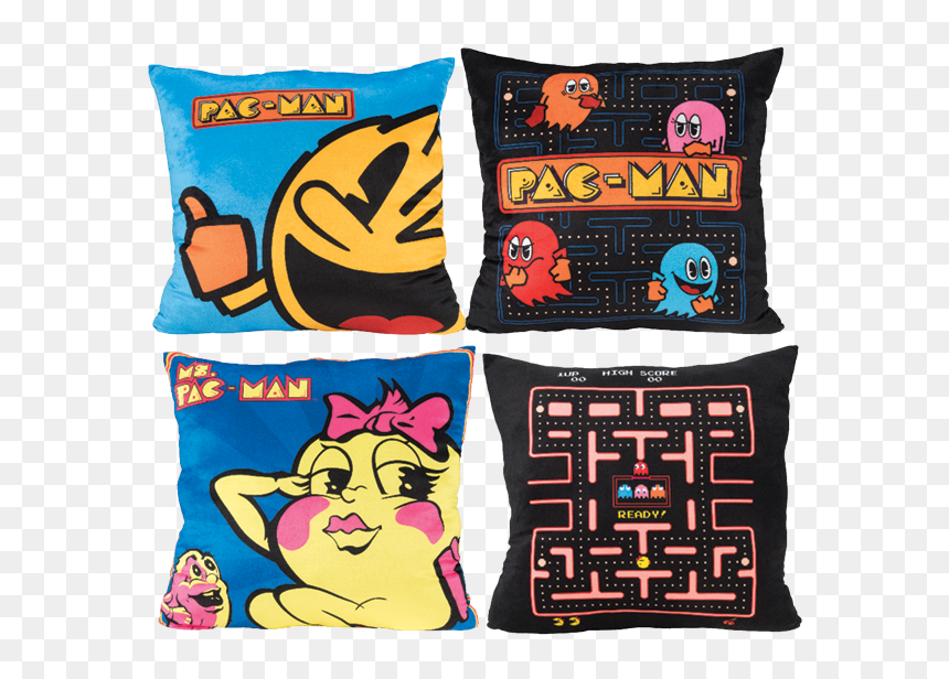 Ms Pac Man Pillow, HD Png Download - pacman blue ghost png