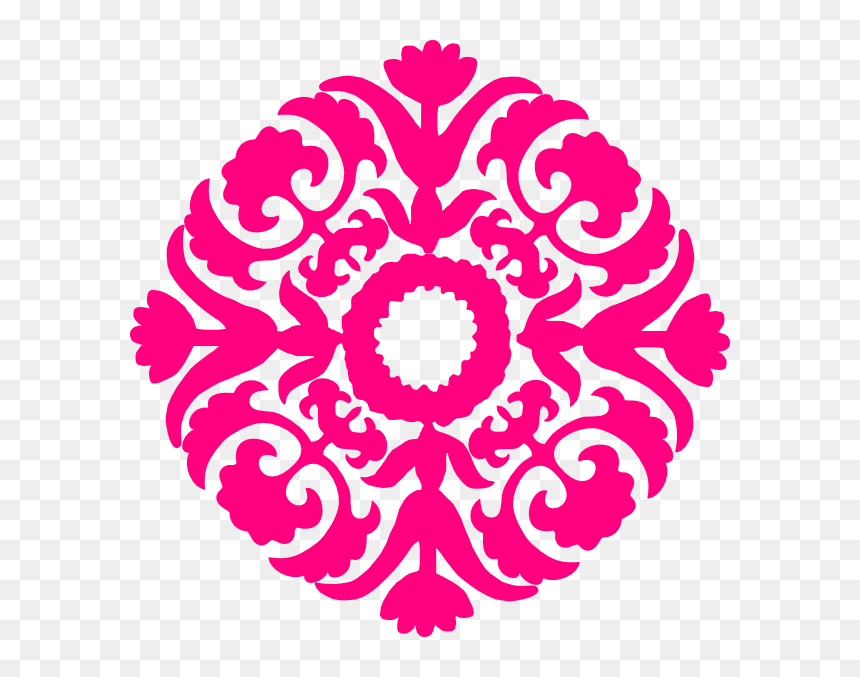Navy Blue Flower Clip Art, HD Png Download - pink flourish png