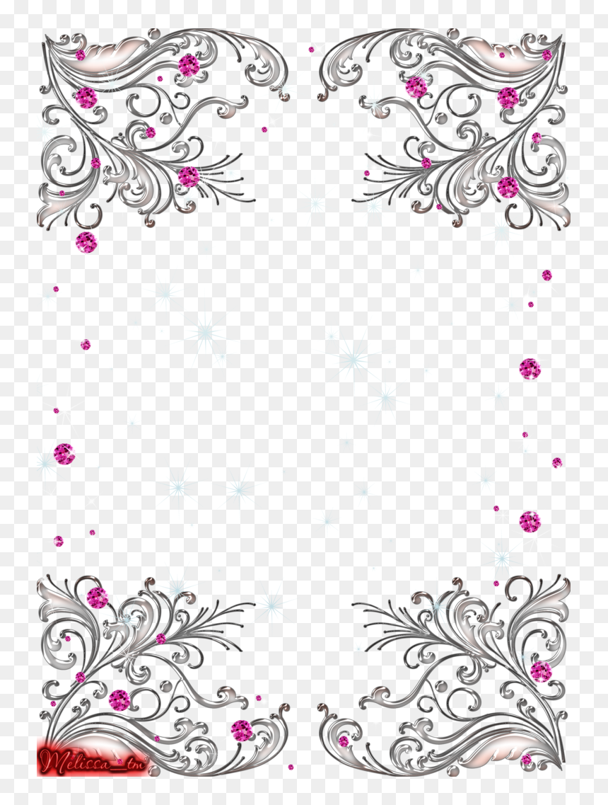 Pink And Silver Swirls, HD Png Download - pink flourish png