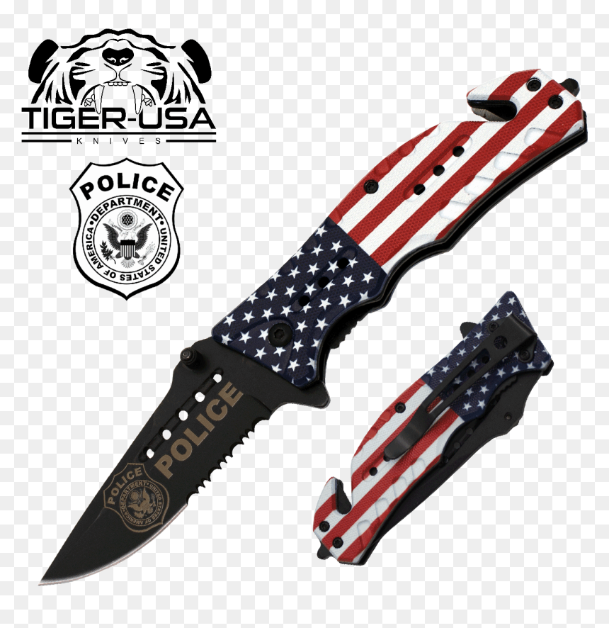 Knife, HD Png Download - police flag png