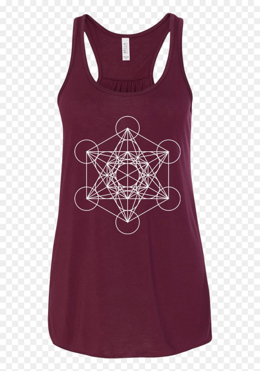 Bella + Canvas Women's Flowy Racerback Tank, HD Png Download - metatrons cube png