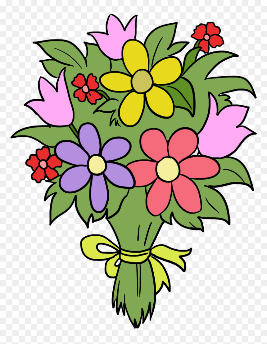 Drawing Bunch Of Flowers, HD Png Download - rosebush png