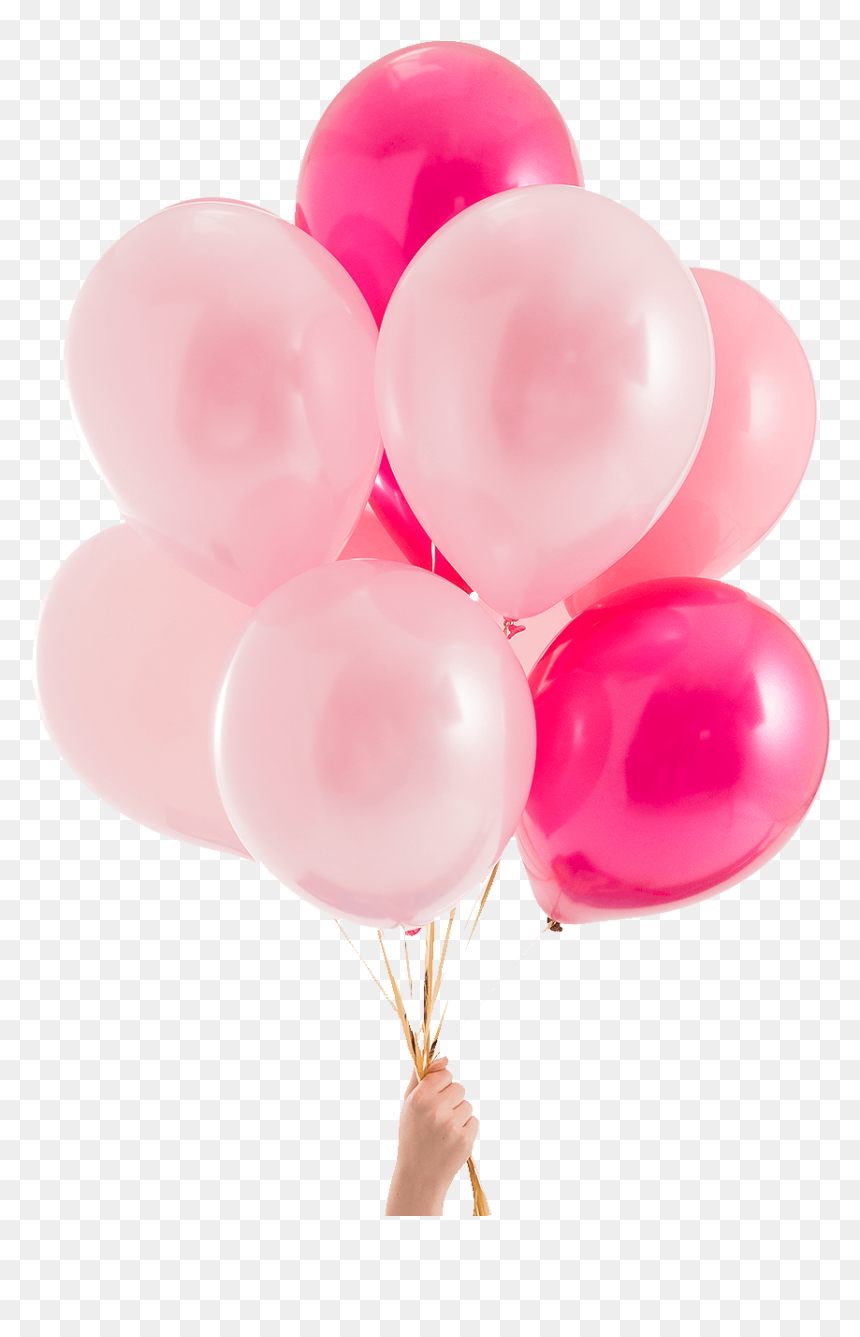 Pink Ombre Balloons, HD Png Download - party balloon png