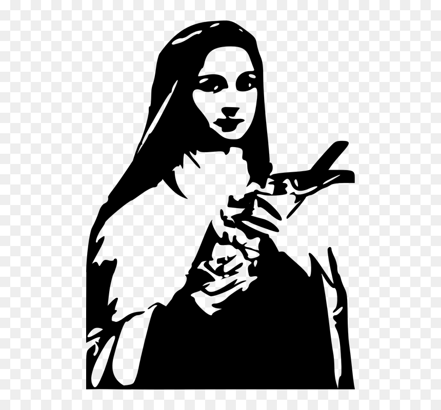 St Charbel Black And White, HD Png Download - saint png