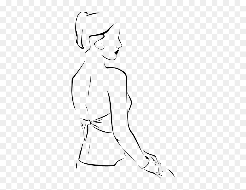Line Art, HD Png Download - woman outline png