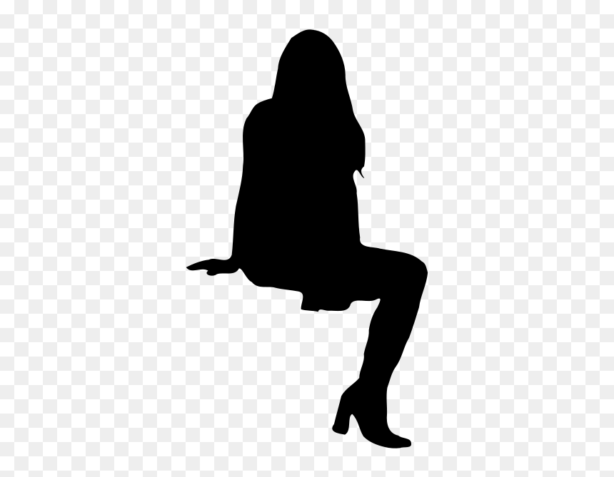 Png People Silhouettes Sitting, Transparent Png - woman outline png
