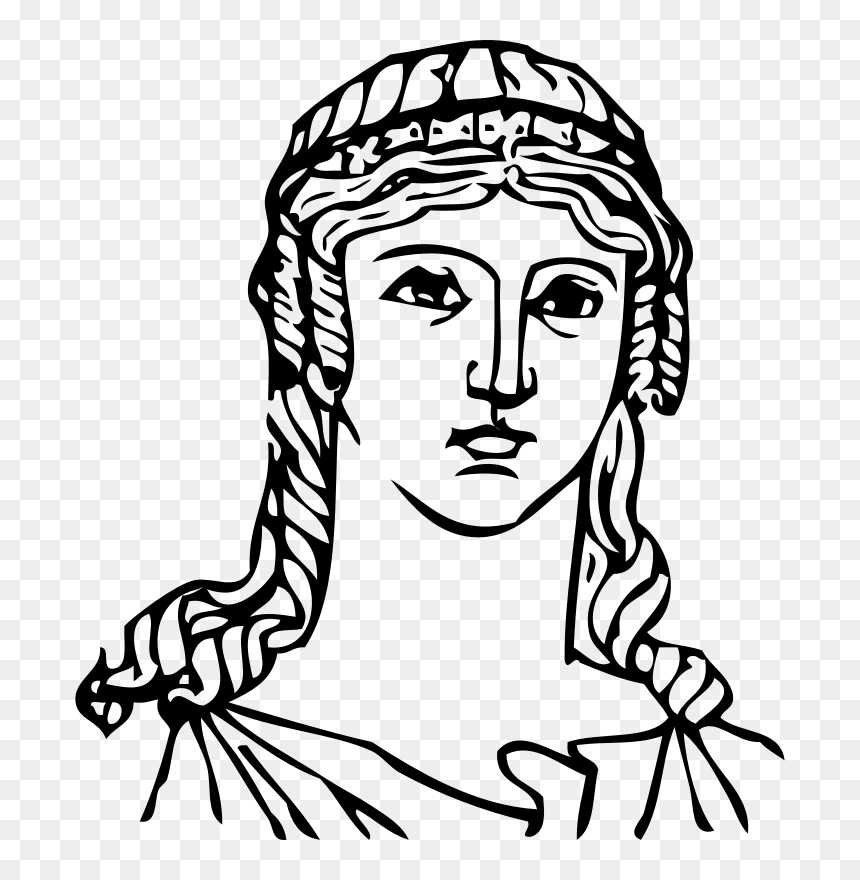 Old Greek Black Clipart, HD Png Download - woman outline png