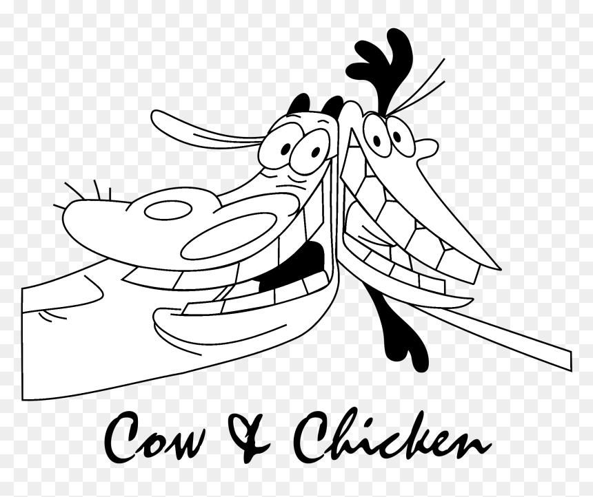 Cow And Chicken Artwork, HD Png Download - white chicken png