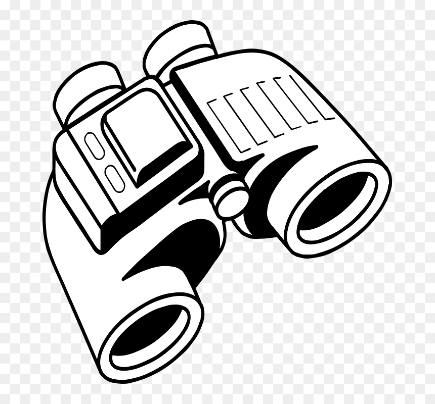 Binoculars Clipart Black And White, HD Png Download - spy vs spy png