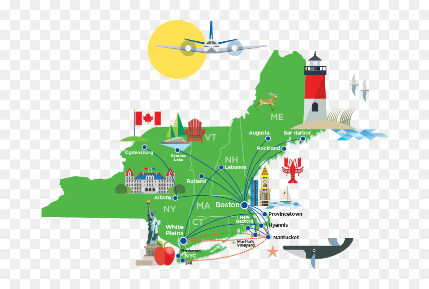 Mountain Air Cargo Route Map, HD Png Download - new york map png