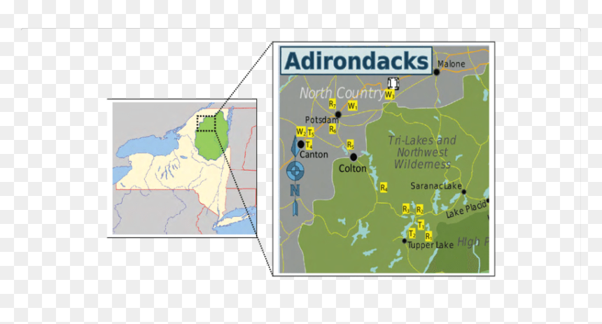 Adirondack Park Map, HD Png Download - new york map png