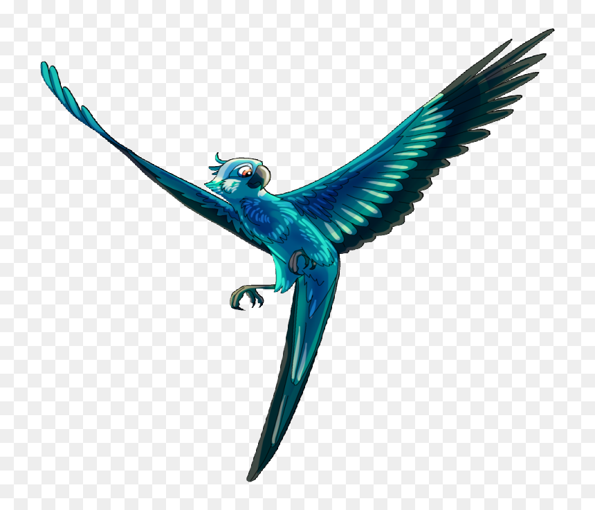 Blue Macaw Flying Drawing, HD Png Download - sparrow tattoo png