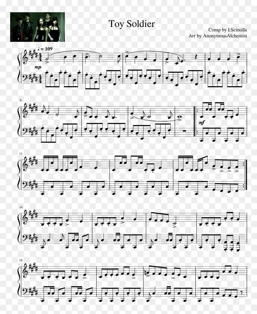 Bourree Bach Flute Sheet Music, HD Png Download - toy soldier png
