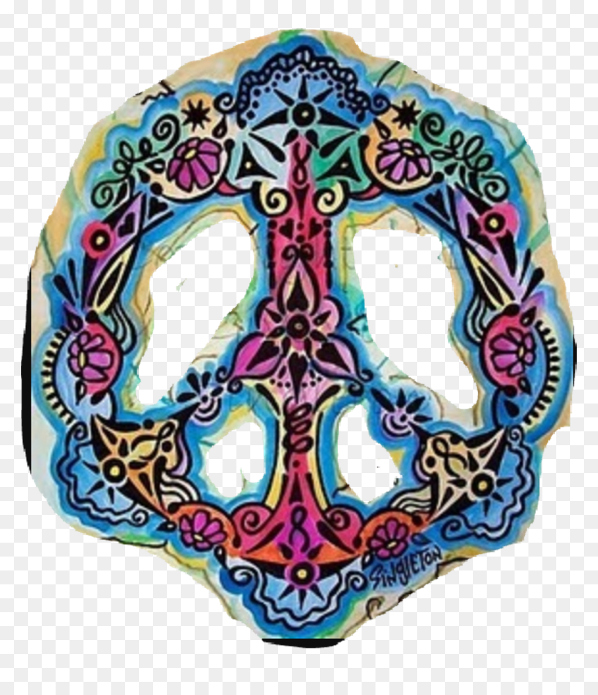 Hippie Art, HD Png Download - hippie flowers png