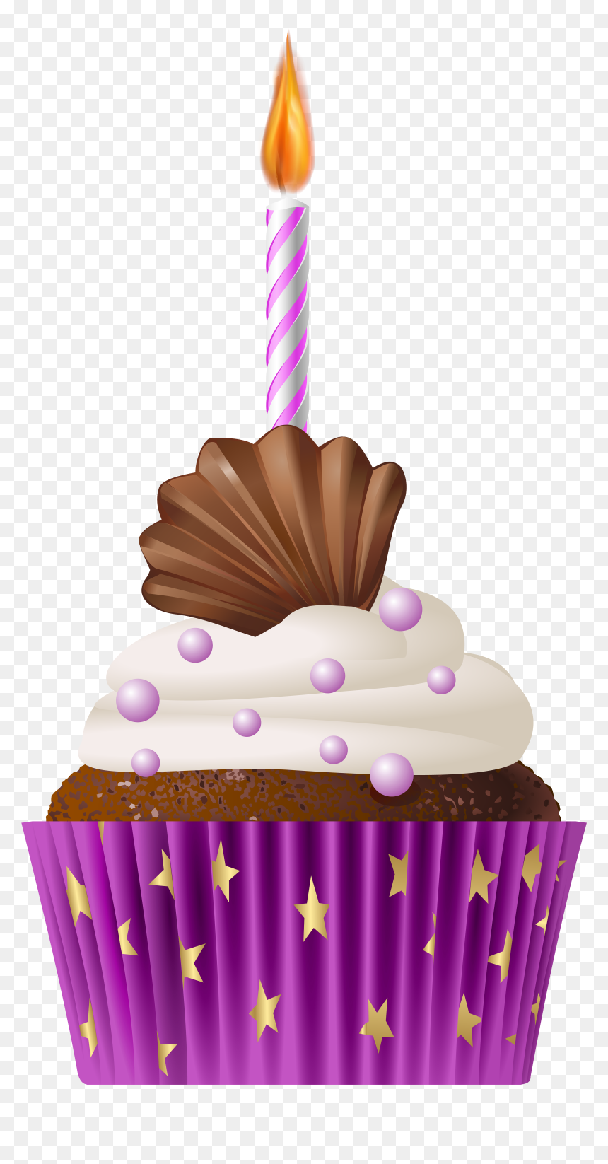 Purple Birthday Clipart Png, Transparent Png - birthday cupcakes png