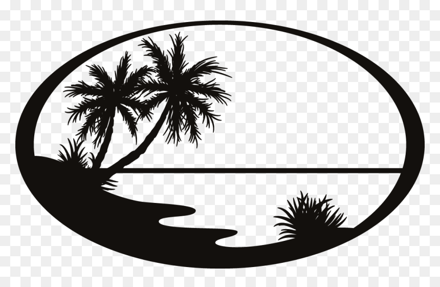 Silhouette Beach Clip Art, HD Png Download - beach silhouette png