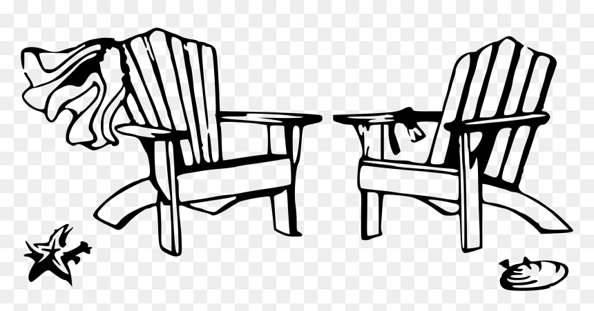 Beach Chairs Clip Art, HD Png Download - beach silhouette png
