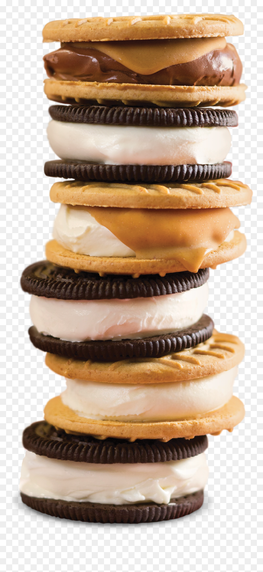 Freddy's Cookie Custard Sandwich, HD Png Download - stack of cookies png