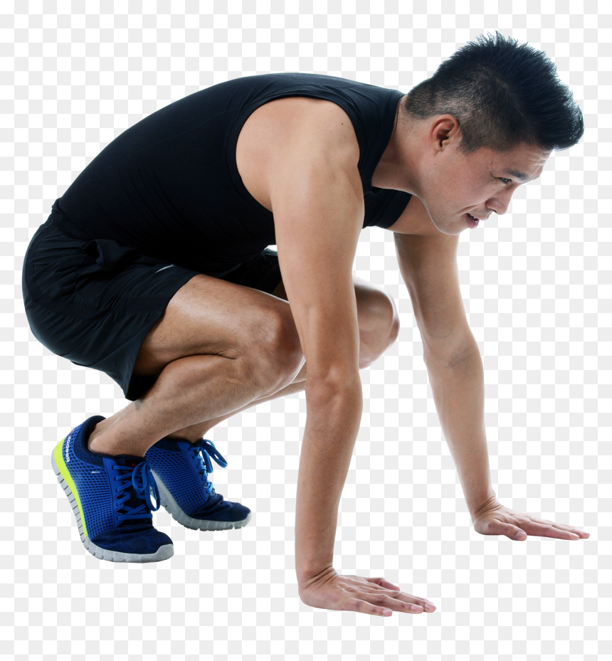 Athletic Man Png, Transparent Png - kneeling man png