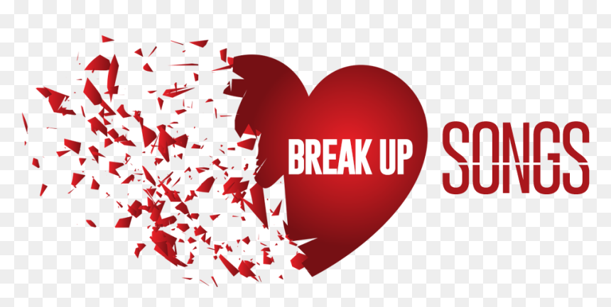 Broken Black And White Heart, HD Png Download - breakup png