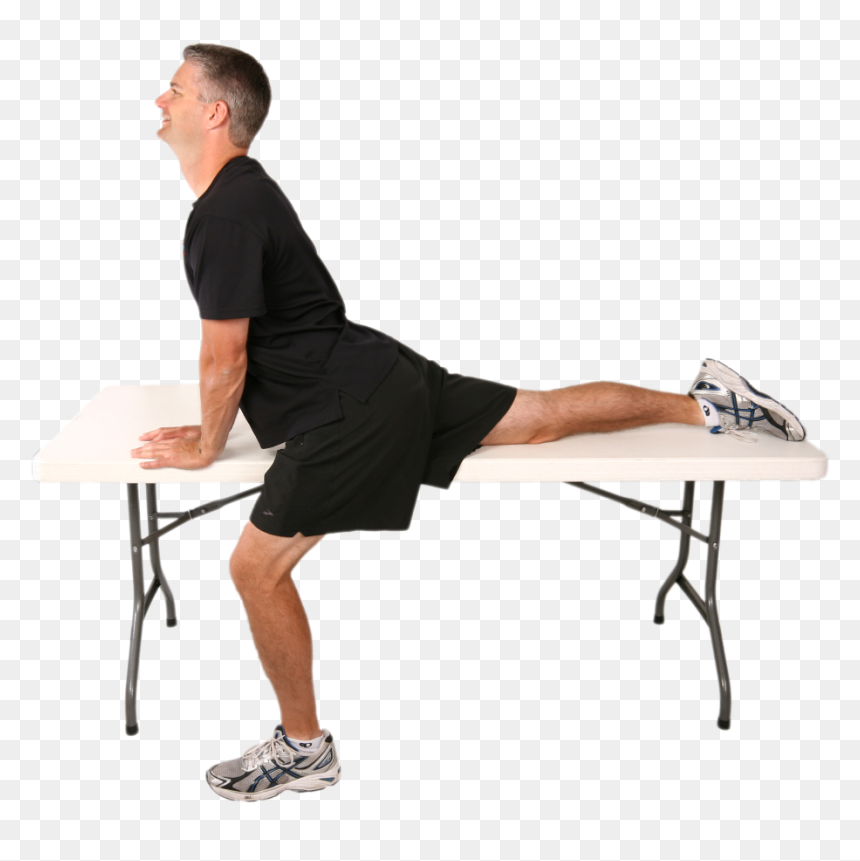 Hip Flexor Stretch On Table, HD Png Download - kneeling man png