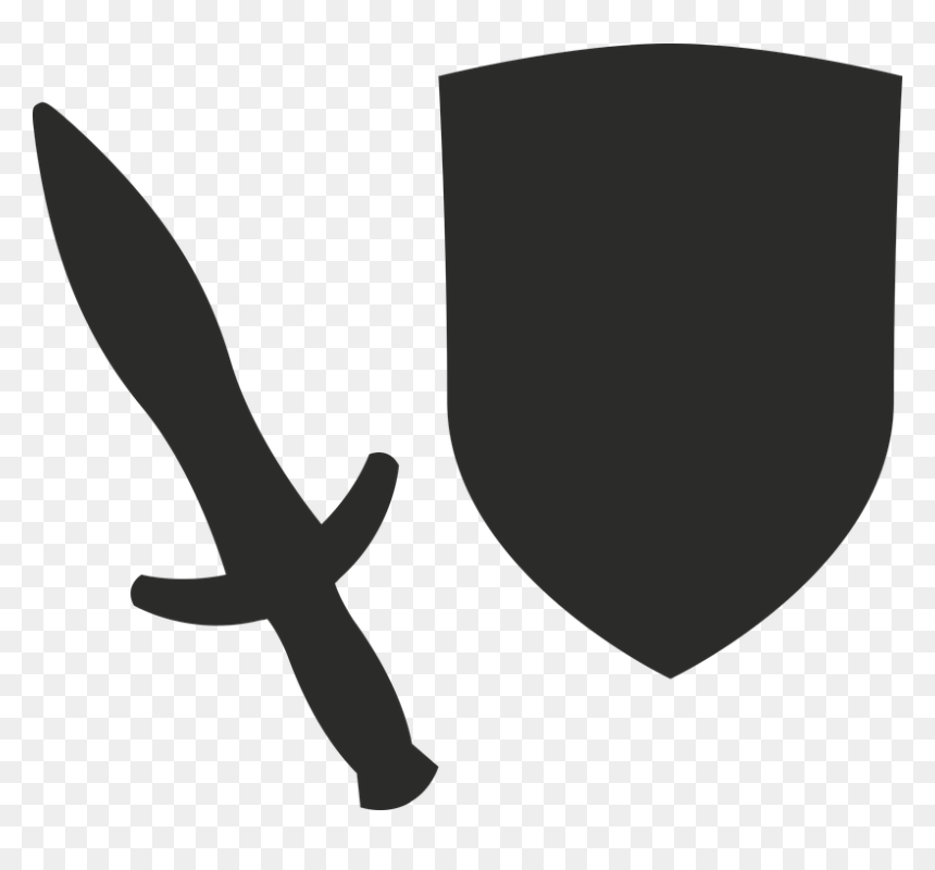 Sword And Shield Silhouette, HD Png Download - cartoon shield png