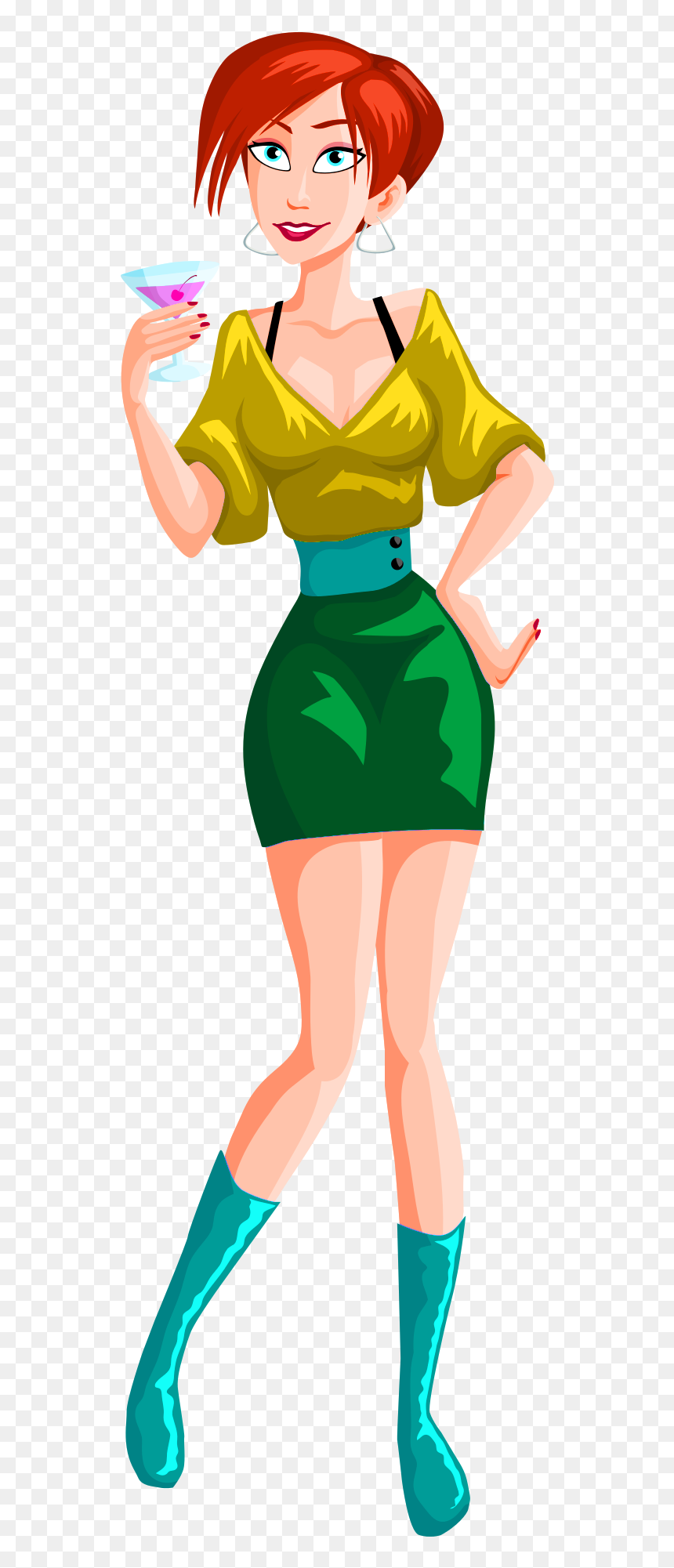 Download Girl Drinking Vector Png Transparent Image - Girls Vector Transparent Png, Png Download - soccer girl png