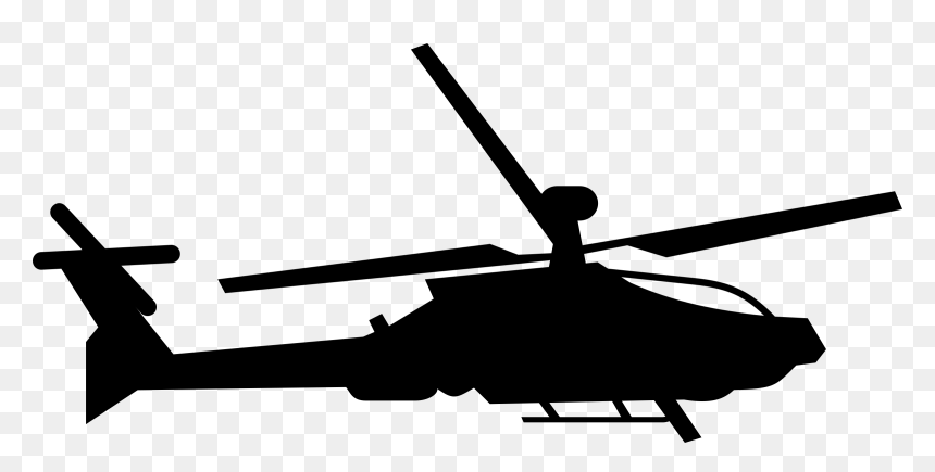 Military Helicopter Black And White, HD Png Download - black airplane png