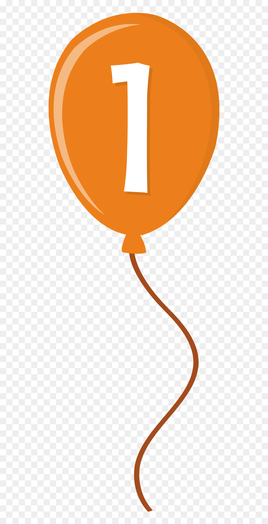 Number 1 Balloon Clipart, HD Png Download - orange balloon png