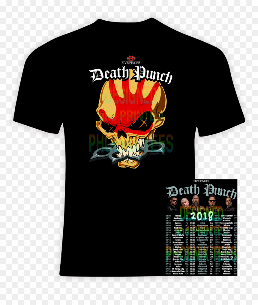 Slayer 2018 Tour Shirt, HD Png Download - five finger death punch logo png