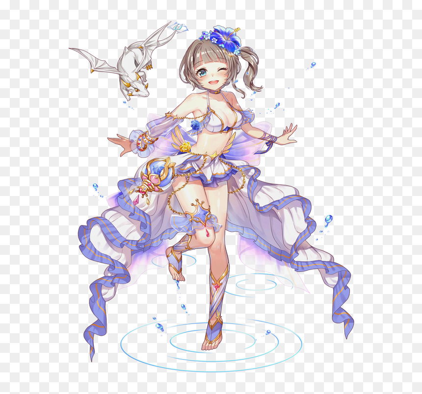 Cute Dragon Anime Girl, HD Png Download - water dragon png