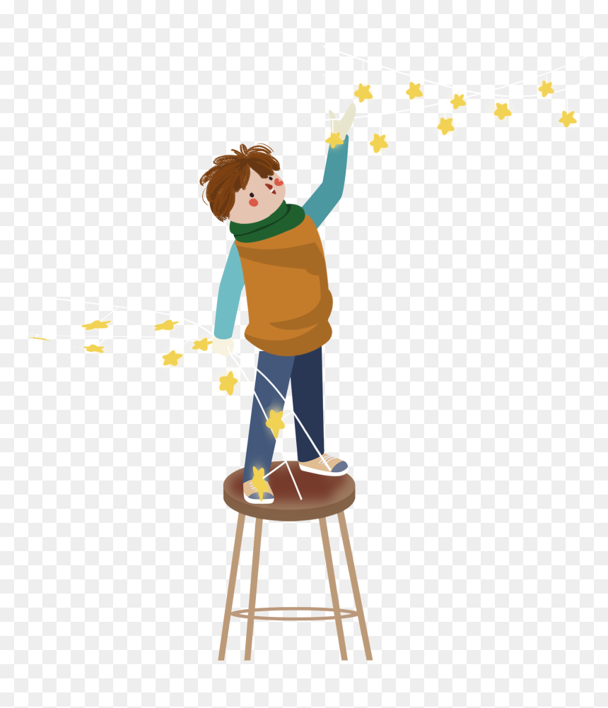 Boy Standing On Chair, HD Png Download - cartoon guy png