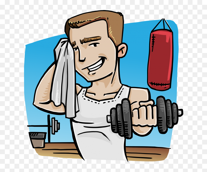 Boy In Gym Clipart, HD Png Download - cartoon guy png