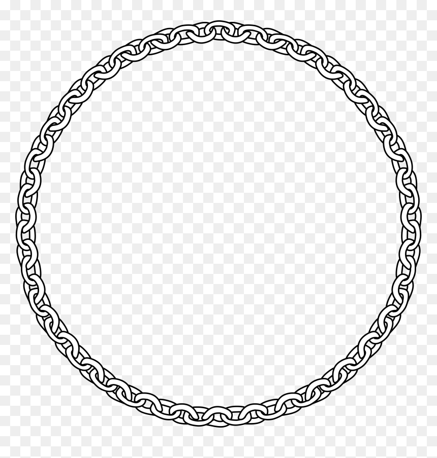 Circle Chain Line Drawing, HD Png Download - chain frame png