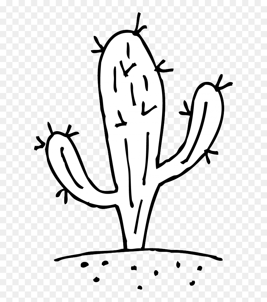 Black And White Cactus Clipart Png, Transparent Png - cactus.png