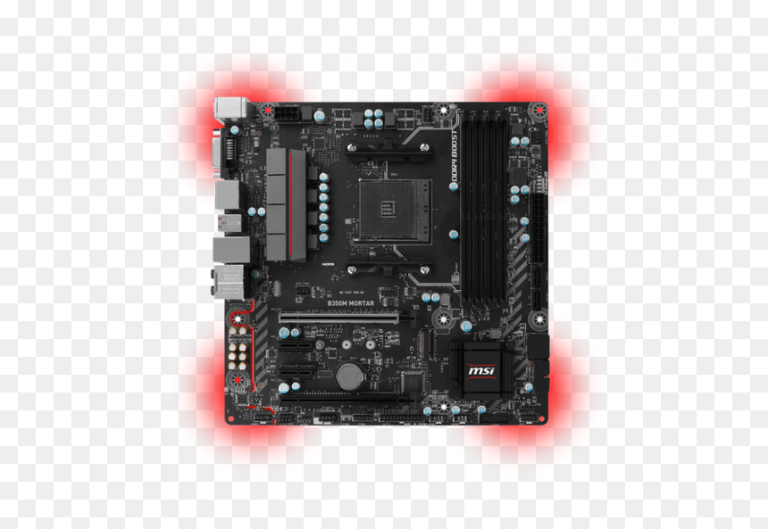 Mobo Msi B350m Mortar, HD Png Download - ryzen png