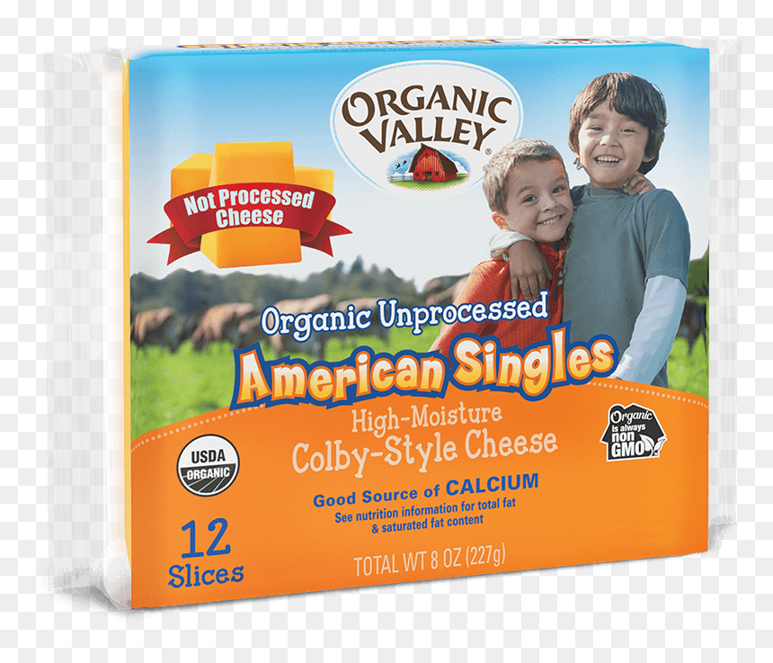 Organic Valley Unprocessed American Cheese, HD Png Download - american cheese png