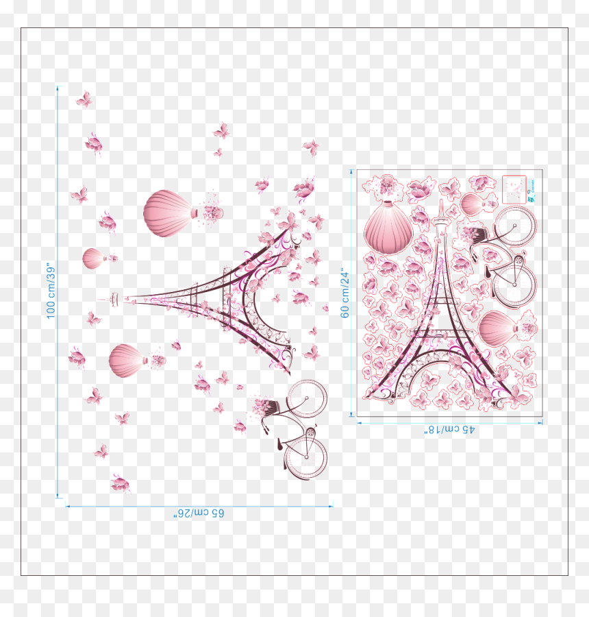 Drawing, HD Png Download - pink eiffel tower png