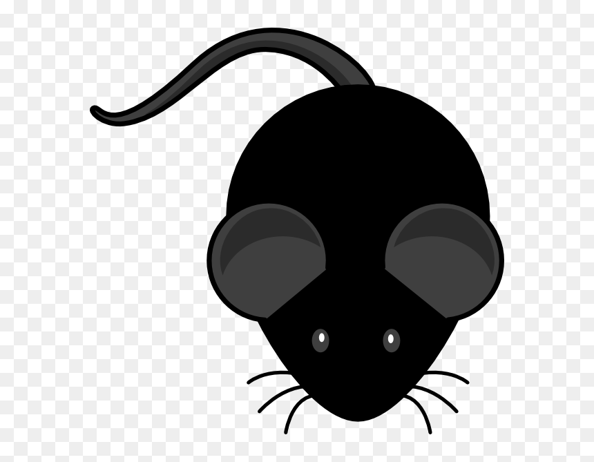 Mouse Silhouette Clipart, HD Png Download - black cat ears png
