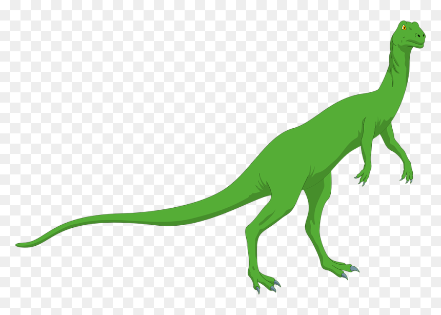 Long Necked Green Dinosaur, HD Png Download - dinosaur footprints png