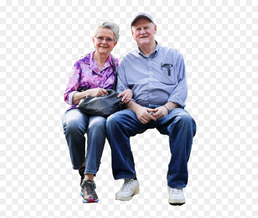 Old People Png Sitting, Transparent Png - senior citizen png