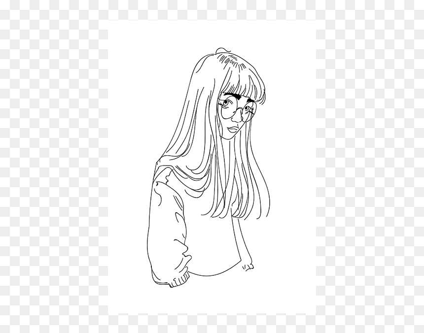 Line Art, HD Png Download - hair bangs png