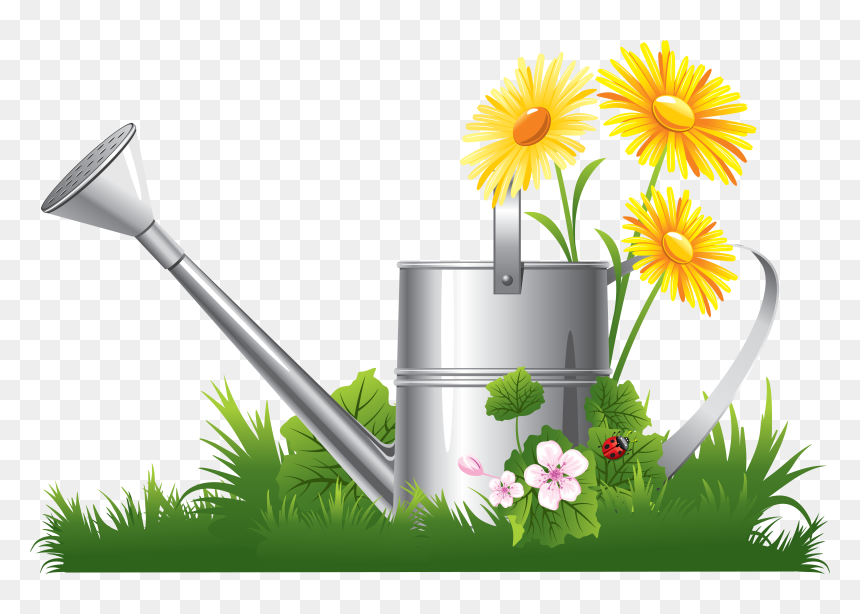Spring Flowers Watering Can, HD Png Download - flower cross png