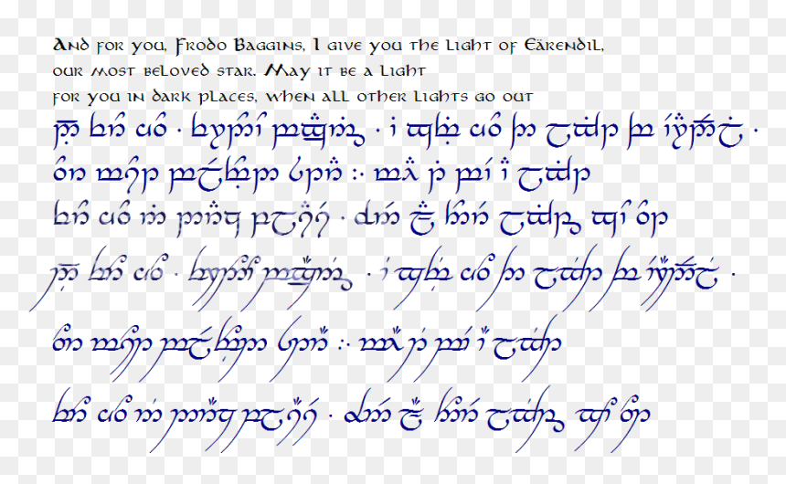 Handwriting, HD Png Download - frodo baggins png