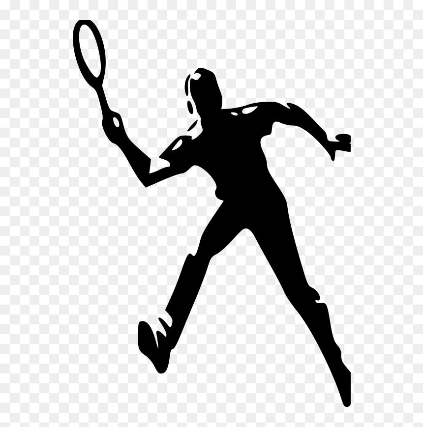 Badminton Player Clip Art, HD Png Download - badminton silhouette png